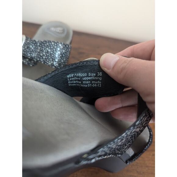 Dansko Sophie Women Clog Sand Black Silver US 7/7.5 EU38 Adjustable Double Strap - Picture 7 of 10